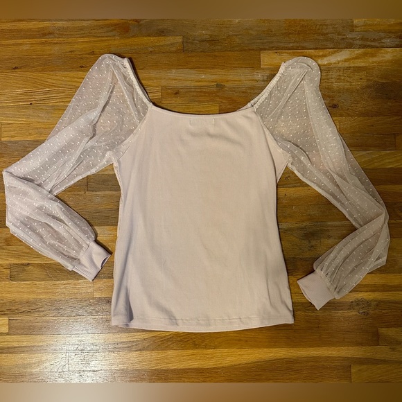 Do Rose Tops - *last chance!!* DoRose | Women’s sheer long sleeve top fitted, ribbed middle